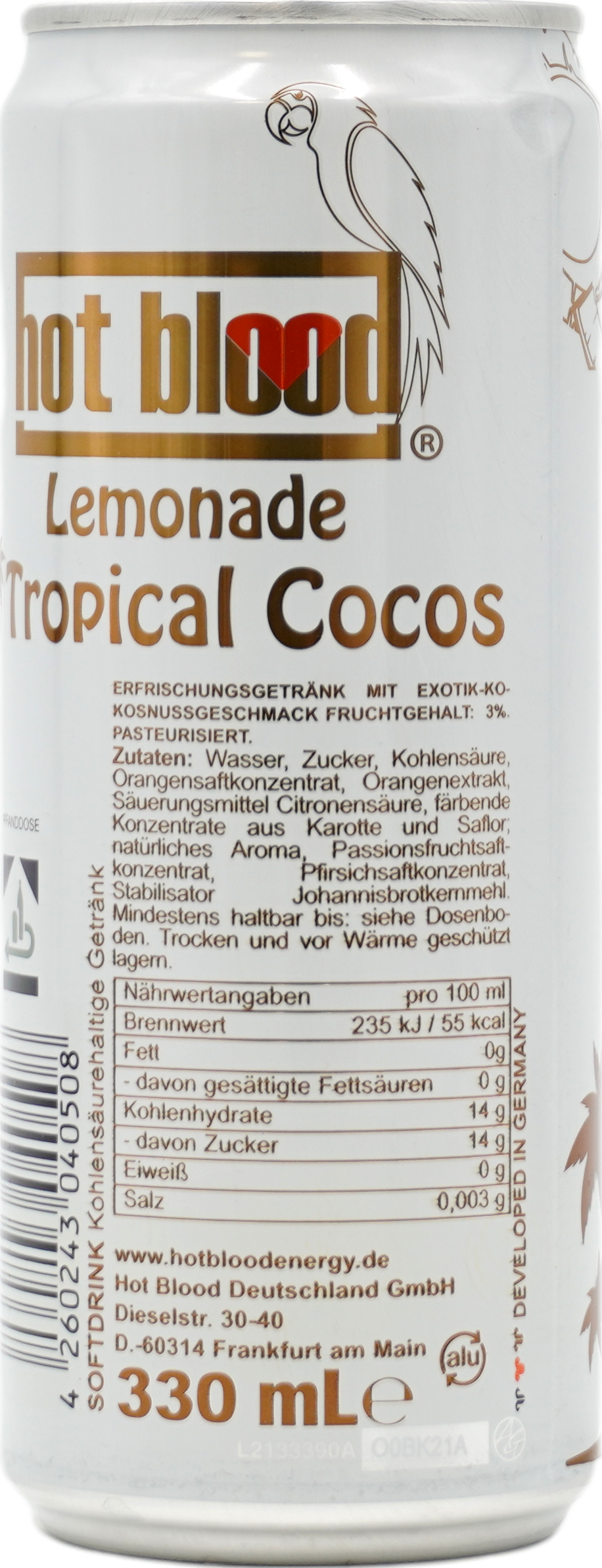 Hot Blood Ice Tea Lemonade Tropical Cocos