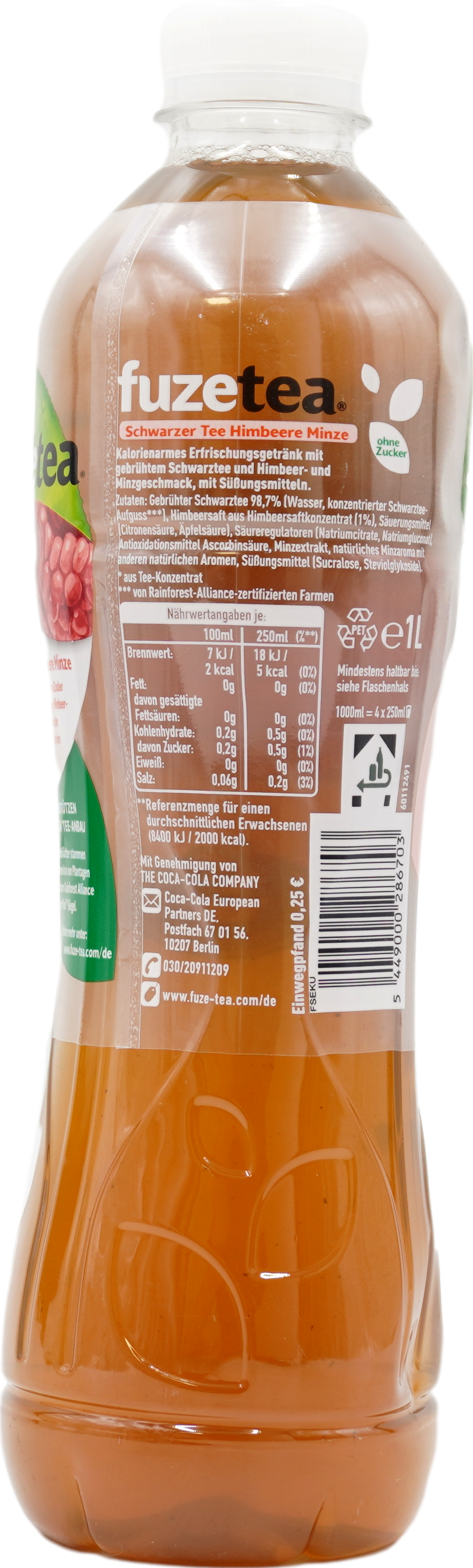 Fuze Tea Schwarztee Himbeere-Minze ohne Zucker