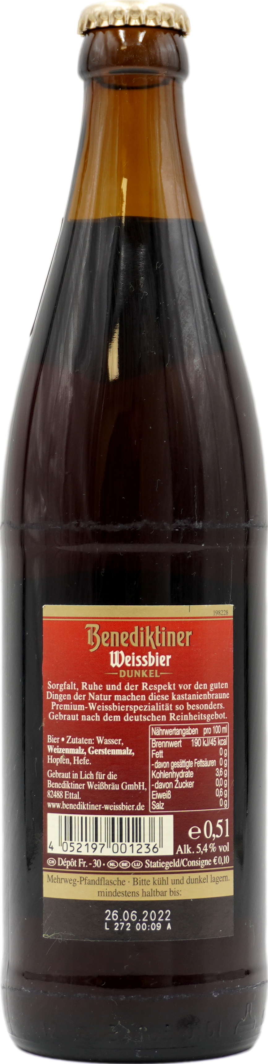 Benediktiner Weißbier Hefe dunkel