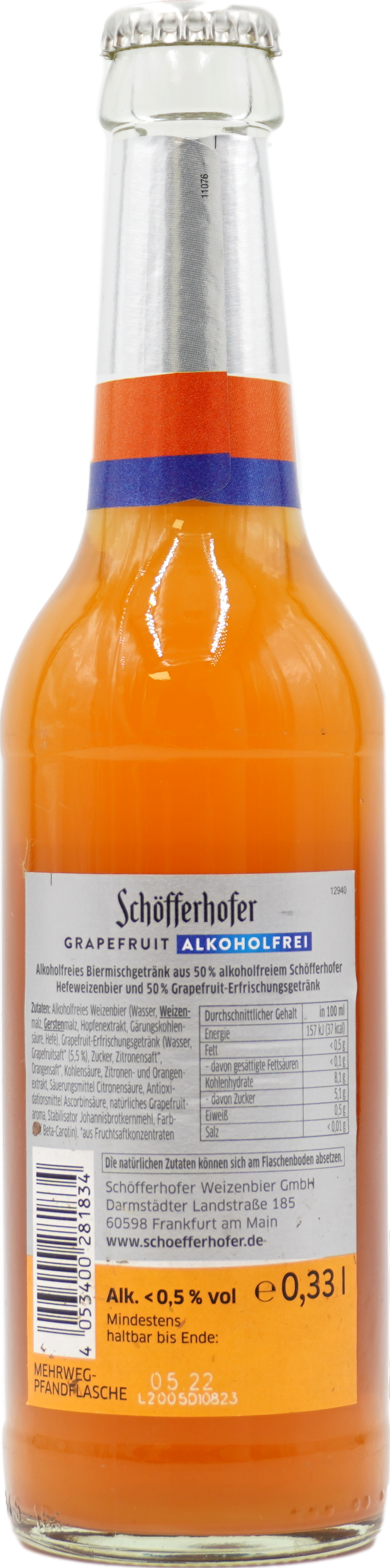 Schöfferhofer Grapefruit alkoholfrei
