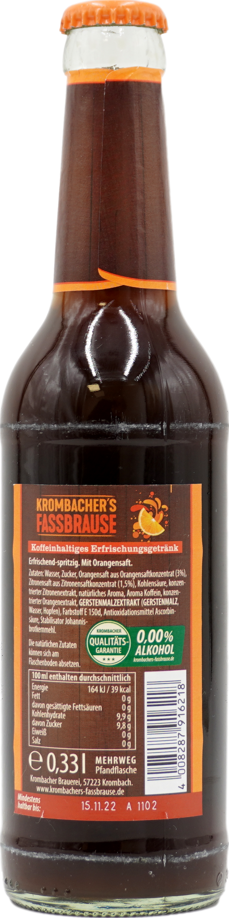 Krombacher Fassbrause Cola & Orange