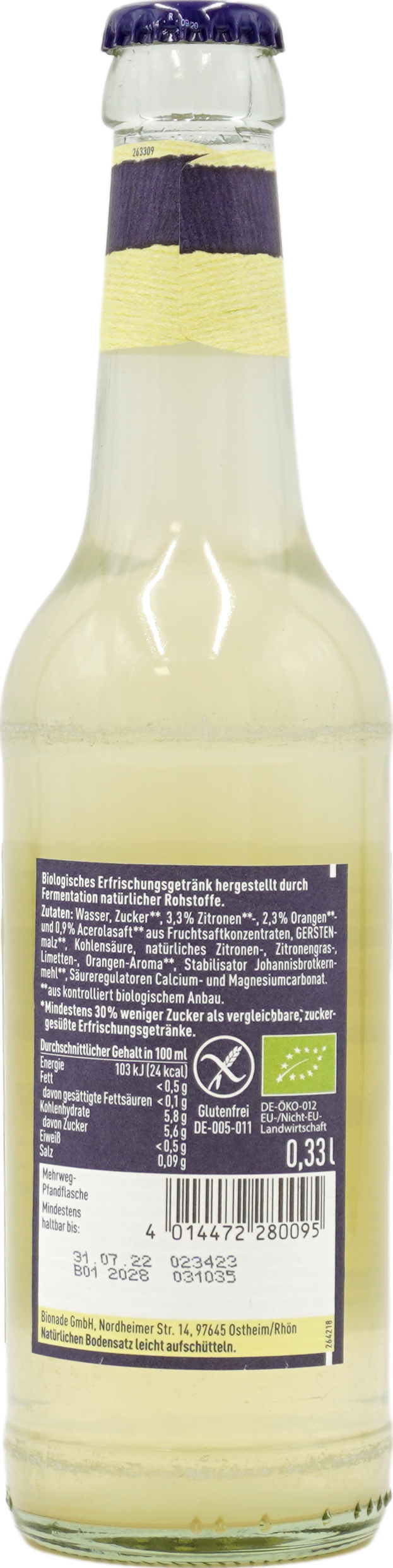 Bionade Naturtrübe Zitrone