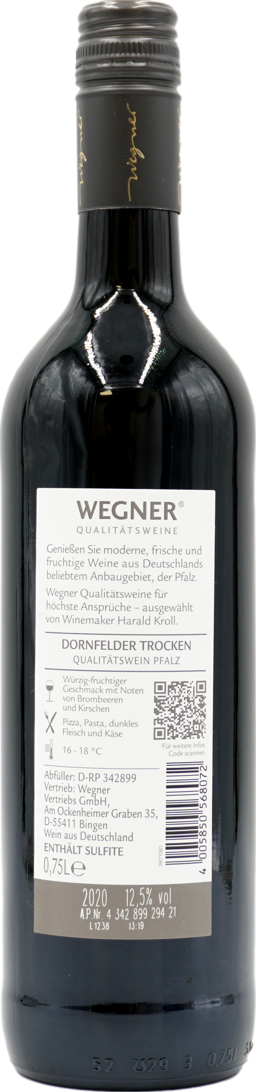 Wegner Dornfelder Pfalz QbA 2005 trocken rot