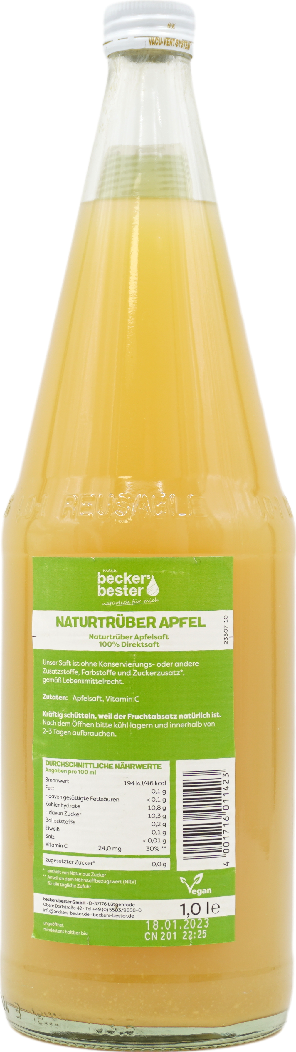 Beckers Bester Apfel-Direktsaft trüb 100%