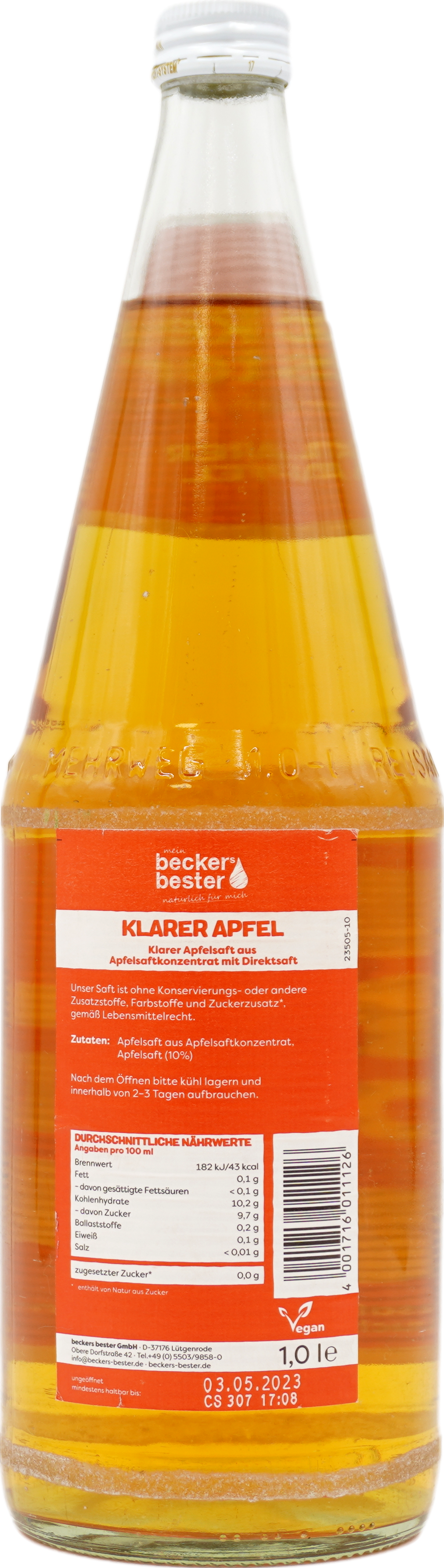 Beckers Bester Apfel-Direktsaft klar 100%