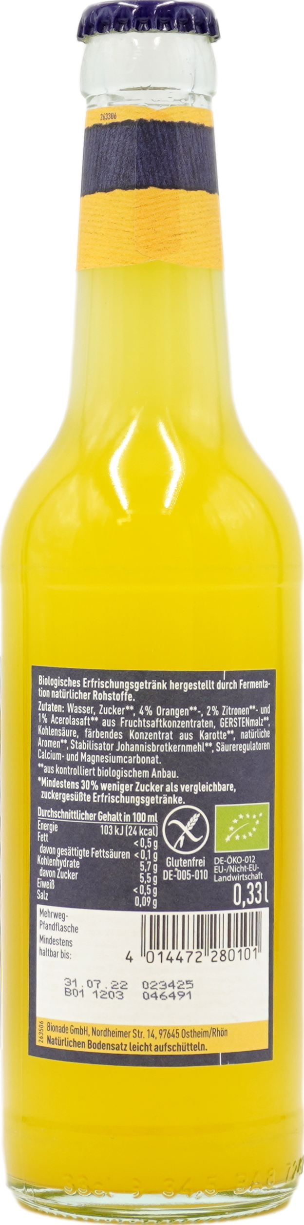 Bionade Naturtrübe Orange