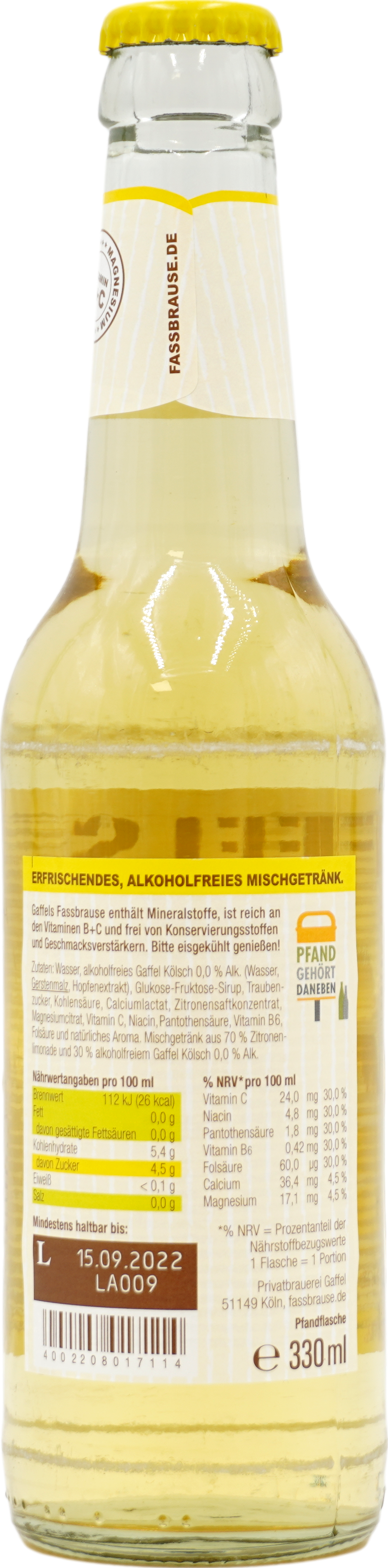 Gaffel Fassbrause Zitrone