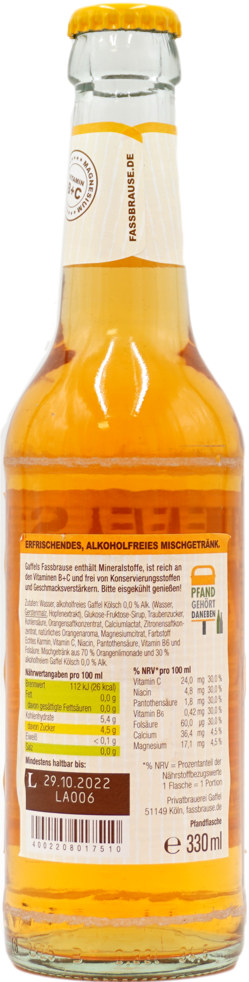 Gaffel Fassbierbrause Orange
