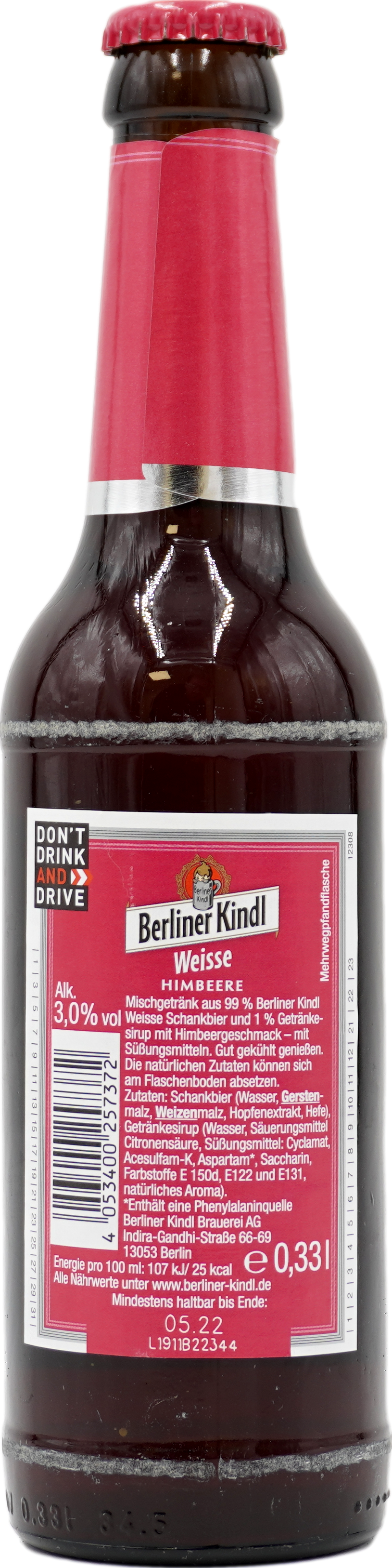 Berliner Kindl. weiße Himbeer