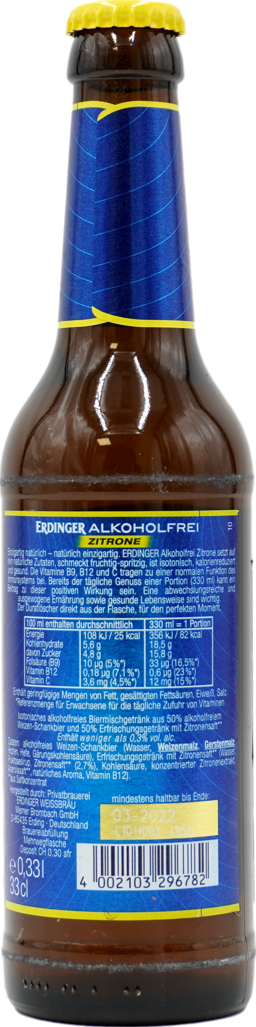 Erdinger Weißbier alkoholfrei Mix Zitrone