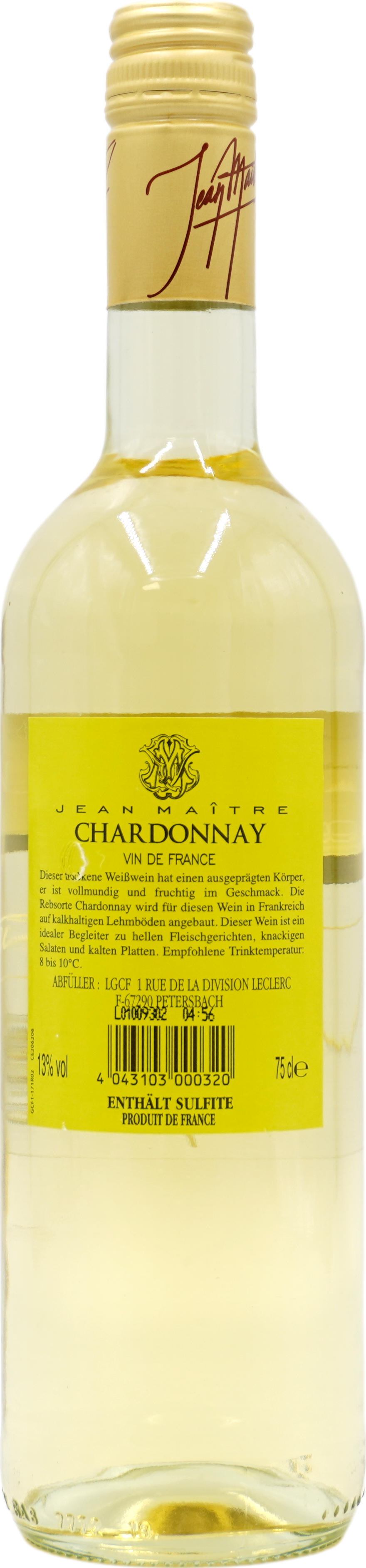 Auberge Jean Maitre Chardonnay halbtrocken weiß