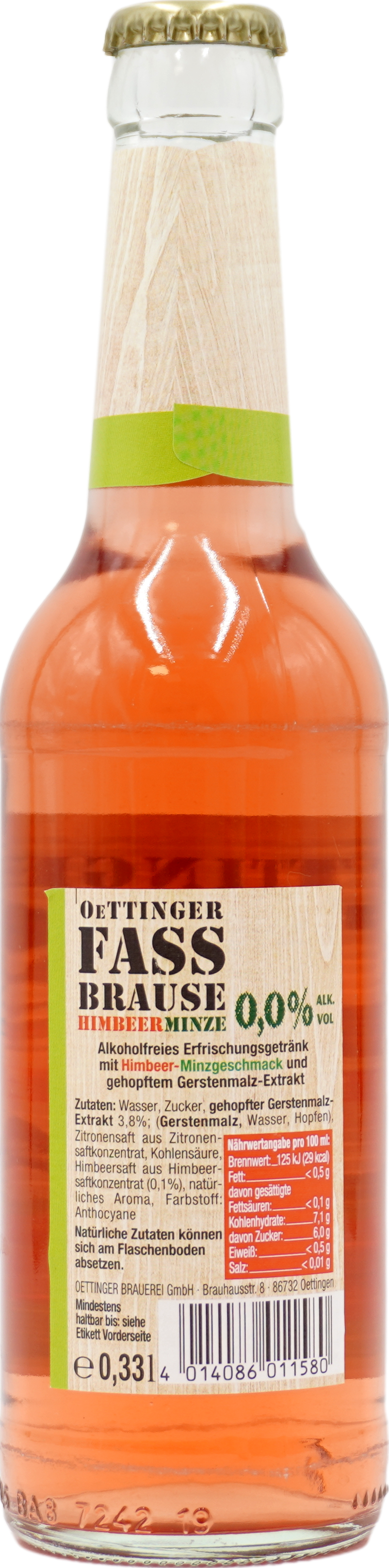 Oettinger Fassbrause Himbeer-Minze